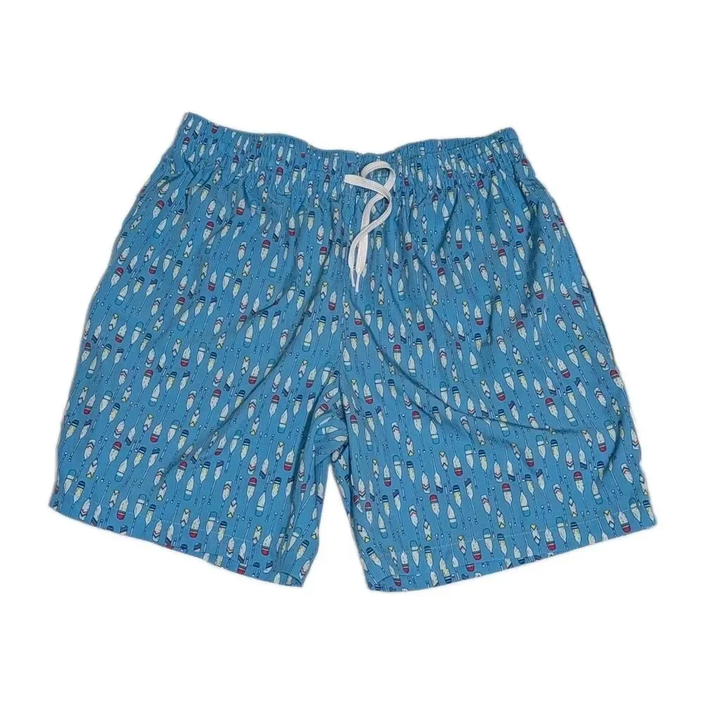 Chubbies Swim Trunks Boat Paddle Nautical Beach Print Blue Men’s Large Swimwear